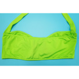 EVE Solid Color Sexy Halterneck Two Piece Pants Set YF-20181