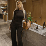 EVE Solid Color O Neck Loose Two Piece Pants Set GSZM-Y24ST593