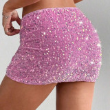 EVE Sexy Sequin Velvet Mini Skirts GNZD-51606DBD