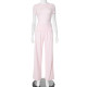 EVE Solid Color O Neck Loose Two Piece Pants Set GSZM-Y24ST593