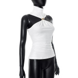 EVE Solid Color Sleeveless High Collar Vest GSZM-G25TP054