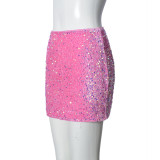 EVE Sexy Sequin Velvet Mini Skirts GNZD-51606DBD