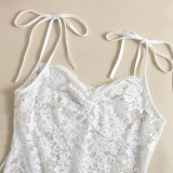 EVE See Through Tie Up Lace Sling Mini Dress GNZD-51532DHD