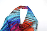 EVE Colorful Stripe Halterneck Backless Jumpsuit DLSF-K25Q68058