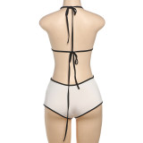 EVE Color Block Tie Up Bikinis Two Piece Short Set DLSF-K25S63780