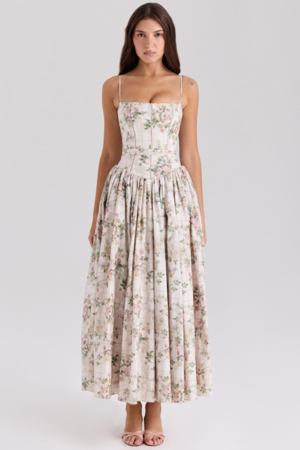 EVE Sexy Print Sling Loose Maxi Dress GLJS-B8299