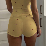 EVE Love Print Tank Top Shorts Pajamas Two Piece Set DLSF-K25S63530