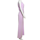 EVE Irregular Single Shoulder Sleeveless Maxi Dress DLSF-K25D63464