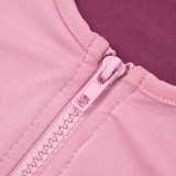 EVE Contrast Color Zipper Tops Micro Flare Pants Suit MXBF-D25ST097