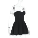 EVE One-Shoulder Color-Collision Bustless Mini Dress FL-JY24669PFO