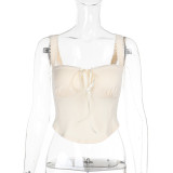 EVE Lace Lace Solid Color Camisole Top FL-JY24668PFO