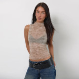 EVE Half High Neck Sleeveless Top FL-ZX25061PFO