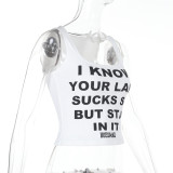 EVE Letter Print Sleeveless Tank Tops FL-JY25008MHO