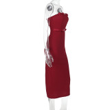EVE Solid Color Tube Tops Slim Maxi Dress FL-ZX24455PFO