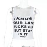 EVE Letter Print Sleeveless Tank Tops FL-JY25008MHO