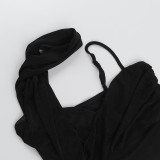 EVE Sexy Single Shoulder Tie Up Tops FL-YL25039MHO