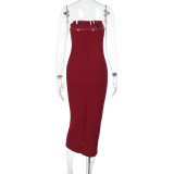 EVE Solid Color Tube Tops Slim Maxi Dress FL-ZX24455PFO