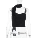 EVE Sexy Single Shoulder Tie Up Tops FL-YL25039MHO