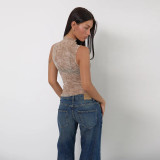 EVE Half High Neck Sleeveless Top FL-ZX25061PFO