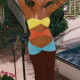 EVE Color Block Wrap Chest Hollow Out Maxi Dress FL-JY25051PFO