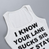 EVE Letter Print Sleeveless Tank Tops FL-JY25008MHO