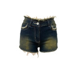 EVE Sexy Raw Edge Washed Denim Shorts LSD-2415