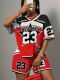 EVE Casual Print Short Sleeve Loose Short Suit GBGF-6071