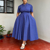 EVE Plus Size Polka Dot Print Big Swing Maxi Dress NNWF-8079