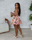 EVE Print Halter Princess Bubble Mini Dress QODY-6057