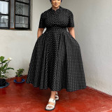 EVE Plus Size Polka Dot Print Big Swing Maxi Dress NNWF-8079