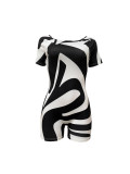 EVE Patchwork Contrast Color Romper LSD-2436