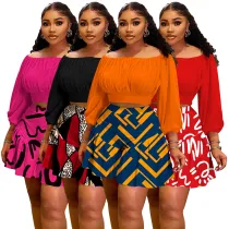EVE Plus Size One Shoulder Pleated Casual Two Piece Shorts Set NNWF-8080