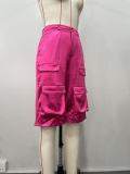 EVE Casual Zipper Solid Color Loose Knit Shorts OD-8735