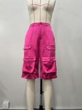EVE Casual Zipper Solid Color Loose Knit Shorts OD-8735