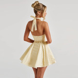 EVE Deep V Neck Backless Mini Dress FL-YL25025MHO