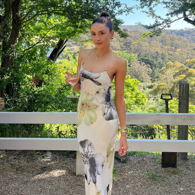 EVE Sexy Print Backless Tie Up Maxi Dress FL-YJ25034DGO