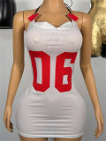 EVE Mesh Print Backless Mini Dress YWXS-XS-L45553