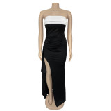 EVE Sexy Off Shoulder High Split Maxi Dress BY-7272