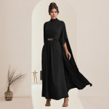EVE Slim Waist Button Shawl Maxi Dress BY-7279