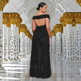 EVE Sexy Solid Color Off Shoulder Maxi Dress BY-7251