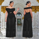EVE Sexy Solid Color Off Shoulder Maxi Dress BY-7251