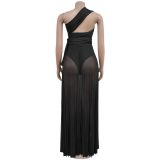 EVE Sexy Solid Color Off Shoulder Maxi Dress BY-7251