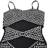 EVE Sexy Hot Drill Hollow Out Sing Mini Dress BY-7209