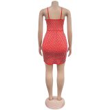 EVE Sexy Hot Drill Hollow Out Sing Mini Dress BY-7209