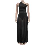 EVE Sexy Solid Color Off Shoulder Maxi Dress BY-7251