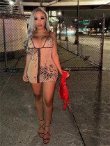 EVE Halter Printed Sleeveless Mini Dress YWXS-XS-L45503