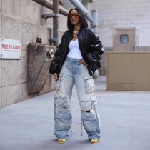 EVE Casual Multi-pockets Holes Jeans SH-391368