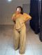 EVE Loose V Neck Stripe Two Piece Pants Set GCNE-HK72391