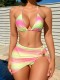 EVE Gradient Color Tie Up Bikinis Swimsuit 3 Piece Set CASF-6771