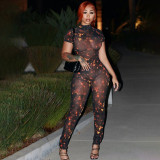 EVE Print Sexy Short Sleeve Jumpsuit XEF-K25Q66400